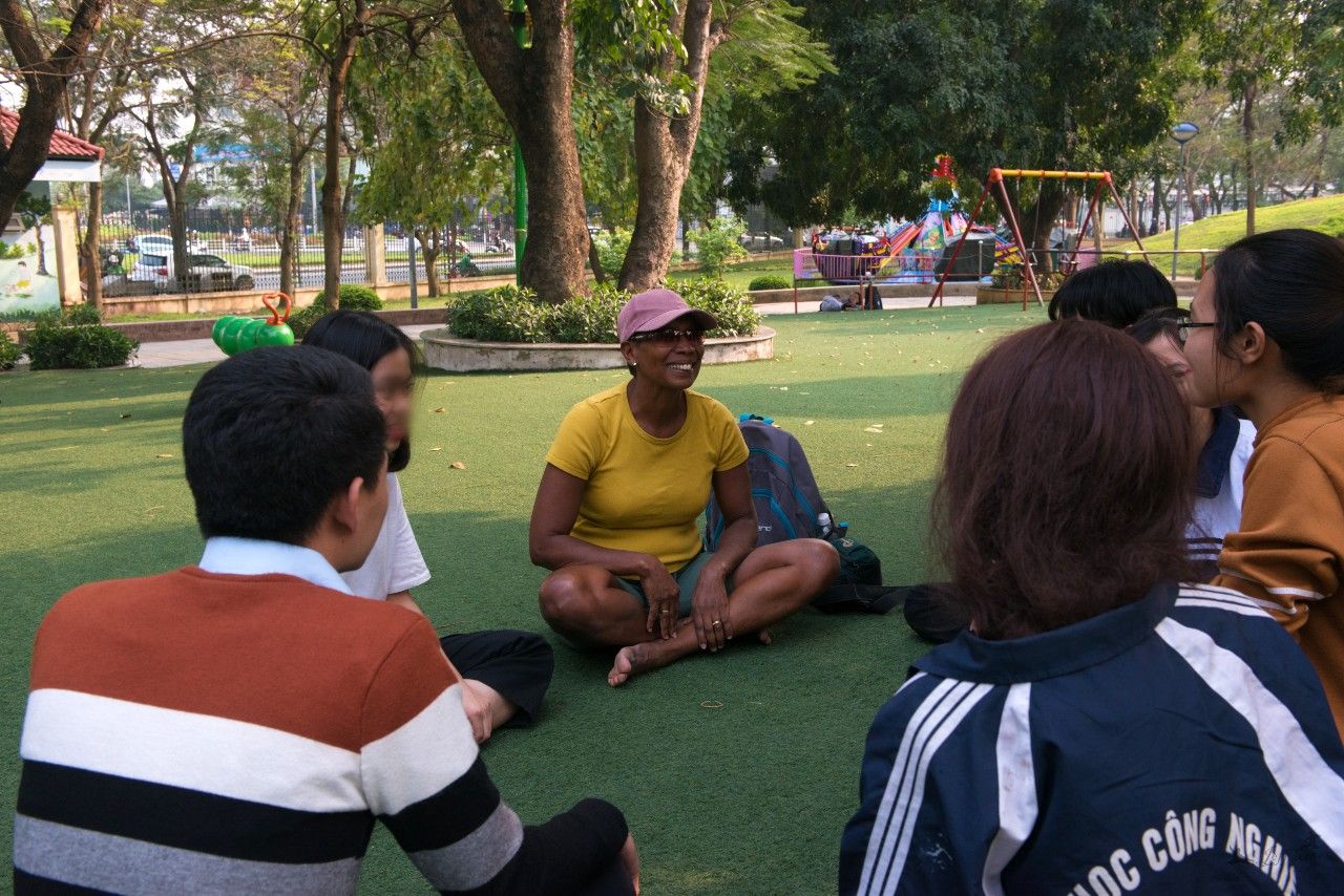 In Vietnam a group of youth just wanted to talk with me